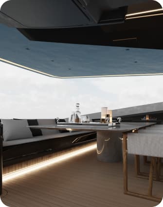 Yacht dinning room